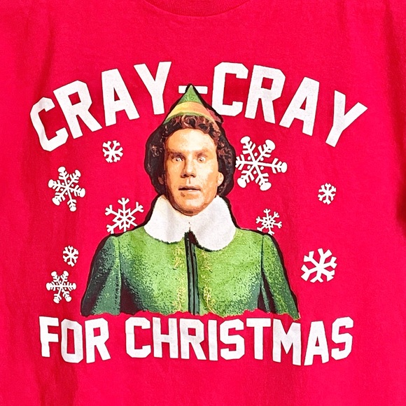 ELF Movie “Cray-Cray For Christmas” Graphic Red T Shirt Adult size Medium - Picture 5 of 9